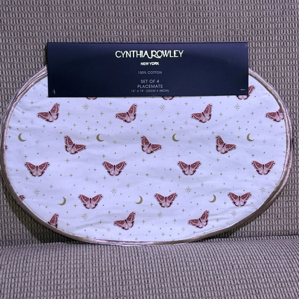 Cynthia Rowley Cosmic Butterflies Set Of 4 Placemats NWTS